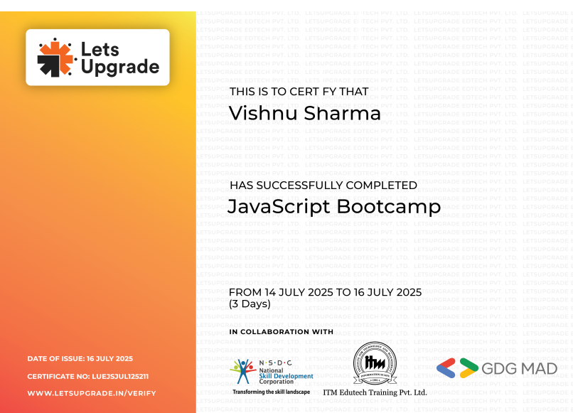 JavaScript Certificate